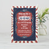 Rustic Retro Invitations Vintages 4 juillet (Debout devant)