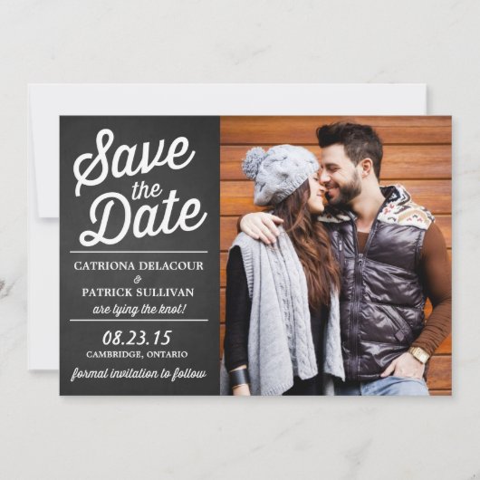 Rustic Retro-script | De bekendmaking van de datum Save The Date (Voorkant)