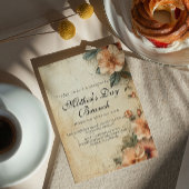 Rustic Retro Style Mère's Day Brunch Invitation