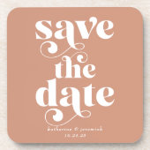 Rustic Retro Typography Wedding Save the Date Bier Onderzetter (Voorkant)