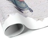 Rustic Retro Vintage Kerstwinter Cadeaupapier (Rol Hoek)