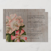 Rustic Rhododendron Wedding Invitations Kaart (Voorkant / Achterkant)