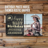 "Rustic Rider" Paardenthema Verjaardag Fotobanner Spandoek