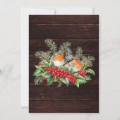 Rustic Robins & Holly Winter Foliage Wedding Bedankkaart (Achterkant)
