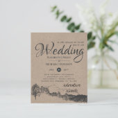 Rustic Rocky Mountains Wedding Invitding Budget (Staand voorkant)