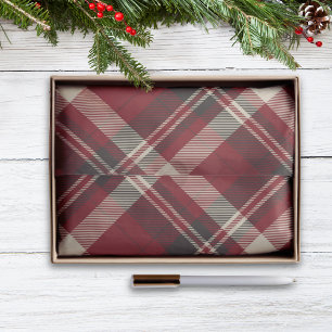 Rustic Rode en Groene Tartan Plaid Kerstmis Tissuepapier