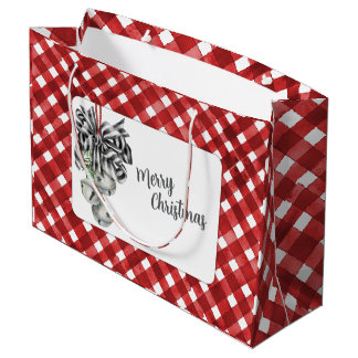 Rustic Rode Gingham Noël Groot Cadeauzakje