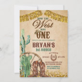 Rustic Rodeo Cowboy Invitation d'anniversaire (Devant)