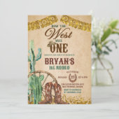 Rustic Rodeo Cowboy Invitation d'anniversaire (Debout devant)