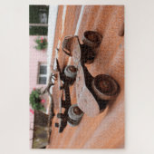 Rustic Roller Schaatsen Tin Roof Oranje Tones Legpuzzel (Verticaal)
