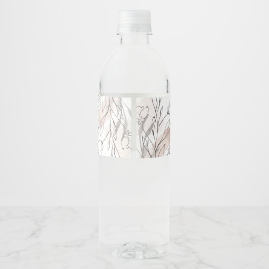 Rustic Romance Mariage Étiquette de bouteille d'ea (Dos)