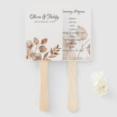 Rustic Romance Wedding Program Hand Fan Handwaaier (Voorkant en achterkant)
