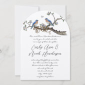 Rustic Romantic Bluebird Wedding Invitting Kaart (Voorkant)