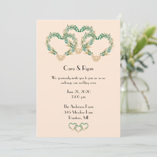 Rustic Romantic bruiloft Kaart (Staand voorkant)