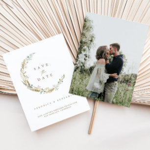 Rustic Romantic de Foto bewaart de Datum Kaart