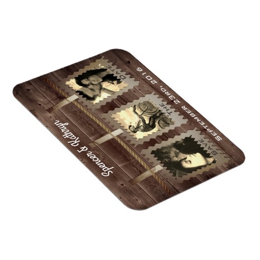 Rustic, Romantic en "Save the Date" Weddenschap Magneet (Rechterzijde)