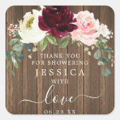 Rustic Romantic Greenery Wood Favor Sticker (Voorkant)