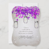 Rustic Romantic Mason Jar Radiant Paarse Boom Kaart (Achterkant)