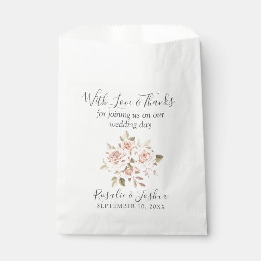 Rustic Romantic Rozen Garden Weddenschap Bedankt Bedankzakje (Voorkant)