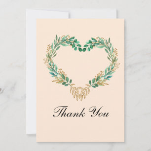 Rustic Romantic Script Wedding Bedankkaart