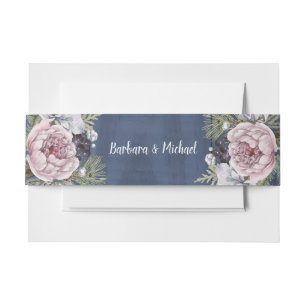 Rustic Romantic Waterverf Floral Uitnodigingen Wikkel