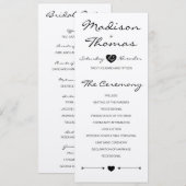 Rustic Romantic Wedding Programme on kraft paper Programma (Voorkant / Achterkant)