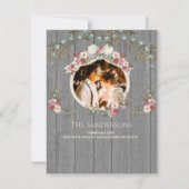 Rustic Romantische 4 Foto Vakantie | Kerstkaart (Achterkant)