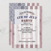 Rustic Rood Wit Blauw Hout VS Vlag Amerika 4 Juli Kaart (Voorkant / Achterkant)