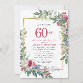 Rustic Roos Holly Berries 60e verjaardag Kaart (Voorkant)