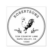 Rustic Rooster | Achternaam Retouradres Zelfinktende Stempel (Design)