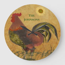 RUSTIC ROOSTER AMERICANA FAMILIE NAME GROTE KLOK