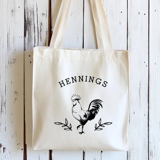 Rustic Rooster, gepersonaliseerd Tote Bag