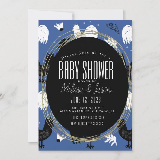 Rustic Roosters Boerderij Hand Drawn Pattern Kaart (Voorkant)