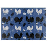 Rustic Roosters Boerderij Hand Drawn Pattern Snijplank (Voorkant)