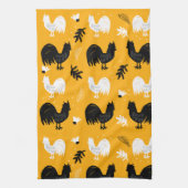 Rustic Roosters Boerderij Hand Drawn Pattern Theedoek (Verticaal)