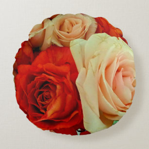 Rustic Rose Bouquet-ROUND SIERKUSSEN Rond Kussen