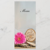 Rustic Rose Daisy Natural Woods Mariage Menu (Devant)