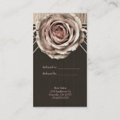 Rustic Rose Elegante Houten Diamant Verwijs een Vr Aanbevelingskaartje (Achterkant)