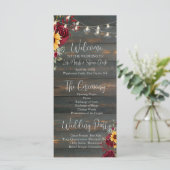 Rustic Rose et Aster Wedding Programme (Debout devant)