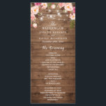 Rustic Rose Floral String Éclairage programme de m<br><div class="desc">Carte Rustique Rose Floral String Éclairage Mariage. (1) Pour plus de personnalisation,  cliquez sur le bouton "Personnaliser" et utilisez notre outil de conception pour modifier ce modèle. La couleur arrière - plan est changeable. (2) Si vous avez besoin d'aide ou d'articles correspondants,  veuillez me contacter.</div>