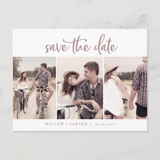 Rustic Rose Gold 3 Modèle photo Enregistrer la dat (Devant)