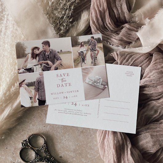 Rustic Rose Gold 4 Modèle photo Enregistrer la dat