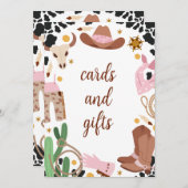 Rustic Rose Premier Rodéo Anniversaire Menu Carte  (Devant / Derrière)