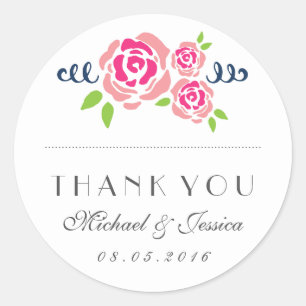 Rustic Roses Wedding Bedankt Sticker