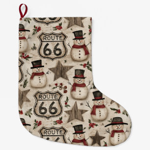 Rustic Route 66 Sneeuwman Kerstmis Grote Kerstsok