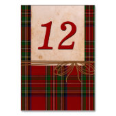 Rustic Royal Stewart Numéro de table du Mariage dé (Dos)