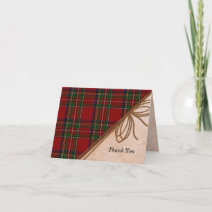 Rustic Royal Stewart Plaid Carte de remerciements