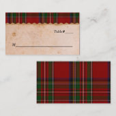 Rustic Royal Stewart Plaid Mariage Cartes de Place (Devant / Derrière)