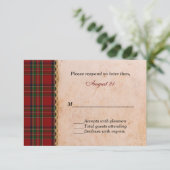 Rustic Royal Stewart Plaid Wedding RSVP (Debout devant)