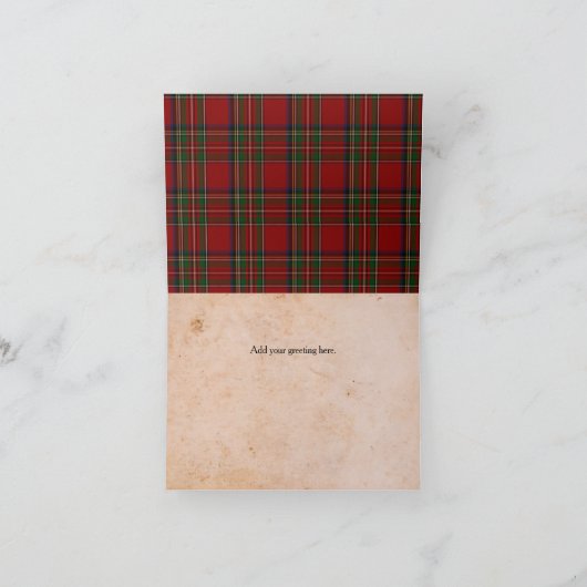 Rustic Royal Stewart Schotse ruit Dank je kaart (Binnen)